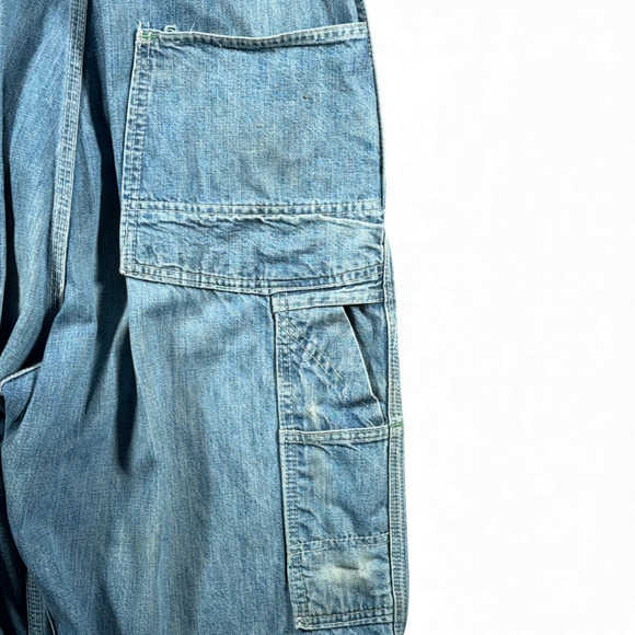 Vintage OshKosh BGosh Overalls Mens 34x30 Blue Denim Vestbak Sanforized USA 60s - Picture 12 of 15